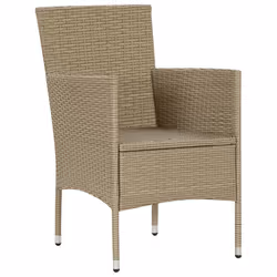 VidaXL 310553 sedia da esterno Terrazzo Seduta imbottita Poliestere, Rattan sintetico, Acciaio Crema, Bianco - Vista aggiuntiva 6