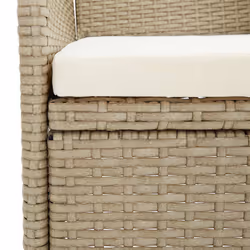 VidaXL 310553 sedia da esterno Terrazzo Seduta imbottita Poliestere, Rattan sintetico, Acciaio Crema, Bianco - Vista aggiuntiva 8