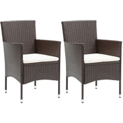Set da 2 sedie da giardino in polyrattan con cuscini eleganti vari colori colore : Marrone