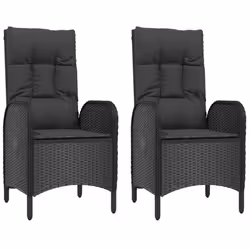 vidaXL Sedie da Giardino 2 pz in Polyrattan Nero - Vista aggiuntiva 2