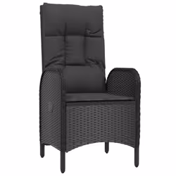 vidaXL Sedie da Giardino 2 pz in Polyrattan Nero - Vista aggiuntiva 3
