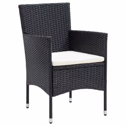 VidaXL 310562 sedia da esterno Terrazzo Seduta imbottita Poliestere, Rattan sintetico, Acciaio Crema, Bianco - Vista aggiuntiva 2