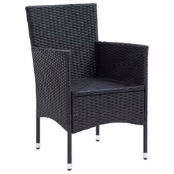 VidaXL 310562 sedia da esterno Terrazzo Seduta imbottita Poliestere, Rattan sintetico, Acciaio Crema, Bianco - Vista aggiuntiva 3