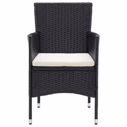 VidaXL 310562 sedia da esterno Terrazzo Seduta imbottita Poliestere, Rattan sintetico, Acciaio Crema, Bianco - Vista aggiuntiva 4