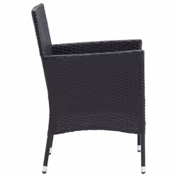 VidaXL 310562 sedia da esterno Terrazzo Seduta imbottita Poliestere, Rattan sintetico, Acciaio Crema, Bianco - Vista aggiuntiva 5