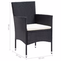 VidaXL 310562 sedia da esterno Terrazzo Seduta imbottita Poliestere, Rattan sintetico, Acciaio Crema, Bianco - Vista aggiuntiva 8