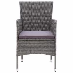 VidaXL 310563 sedia da esterno Terrazzo Seduta imbottita Poliestere, Rattan sintetico, Acciaio Grigio - Vista aggiuntiva 4