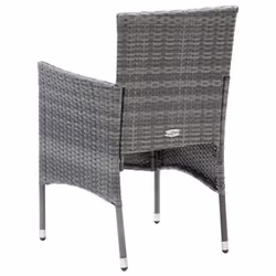 VidaXL 310563 sedia da esterno Terrazzo Seduta imbottita Poliestere, Rattan sintetico, Acciaio Grigio - Vista aggiuntiva 6