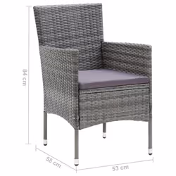 VidaXL 310563 sedia da esterno Terrazzo Seduta imbottita Poliestere, Rattan sintetico, Acciaio Grigio - Vista aggiuntiva 8