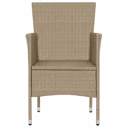 VidaXL 310564 sedia da esterno Terrazzo Seduta imbottita Poliestere, Rattan sintetico, Acciaio Crema, Bianco - Vista aggiuntiva 7