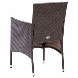 VidaXL 310565 sedia da esterno Terrazzo Seduta imbottita Poliestere, Rattan sintetico, Acciaio Crema, Bianco - Vista aggiuntiva 5