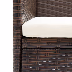 VidaXL 310565 sedia da esterno Terrazzo Seduta imbottita Poliestere, Rattan sintetico, Acciaio Crema, Bianco - Vista aggiuntiva 6