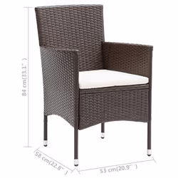 VidaXL 310565 sedia da esterno Terrazzo Seduta imbottita Poliestere, Rattan sintetico, Acciaio Crema, Bianco - Vista aggiuntiva 7