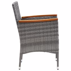 VidaXL 310567 sedia da esterno Terrazzo Seduta imbottita Legno di acacia, Poliestere, Rattan sintetico, Acciaio Grigio - Vista aggiuntiva 4