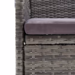 VidaXL 310567 sedia da esterno Terrazzo Seduta imbottita Legno di acacia, Poliestere, Rattan sintetico, Acciaio Grigio - Vista aggiuntiva 6
