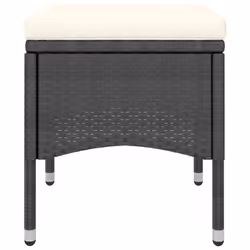 VidaXL 310610 sedia da esterno Terrazzo Seduta imbottita Poliestere, Rattan sintetico, Acciaio Crema, Bianco - Vista aggiuntiva 8