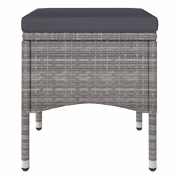 VidaXL 310611 sedia da esterno Terrazzo Seduta imbottita Poliestere, Rattan sintetico, Acciaio Crema, Bianco - Vista aggiuntiva 8