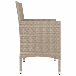 VidaXL 310612 sedia da esterno Terrazzo Seduta imbottita Poliestere, Rattan sintetico, Acciaio Crema, Bianco - Vista aggiuntiva 5