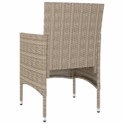 VidaXL 310612 sedia da esterno Terrazzo Seduta imbottita Poliestere, Rattan sintetico, Acciaio Crema, Bianco - Vista aggiuntiva 6