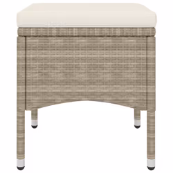 VidaXL 310612 sedia da esterno Terrazzo Seduta imbottita Poliestere, Rattan sintetico, Acciaio Crema, Bianco - Vista aggiuntiva 8