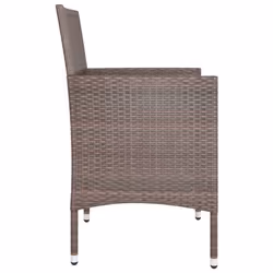 VidaXL 310613 sedia da esterno Terrazzo Seduta imbottita Poliestere, Rattan sintetico, Acciaio Crema, Bianco - Vista aggiuntiva 5
