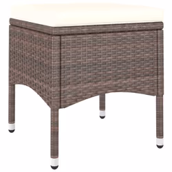 VidaXL 310613 sedia da esterno Terrazzo Seduta imbottita Poliestere, Rattan sintetico, Acciaio Crema, Bianco - Vista aggiuntiva 7
