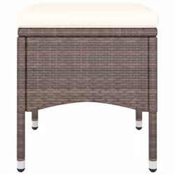 VidaXL 310613 sedia da esterno Terrazzo Seduta imbottita Poliestere, Rattan sintetico, Acciaio Crema, Bianco - Vista aggiuntiva 8