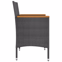 VidaXL 310614 sedia da esterno Terrazzo Seduta imbottita Legno di acacia, Poliestere, Rattan sintetico, Acciaio Crema, Bianco - Vista aggiuntiva 5