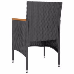 VidaXL 310614 sedia da esterno Terrazzo Seduta imbottita Legno di acacia, Poliestere, Rattan sintetico, Acciaio Crema, Bianco - Vista aggiuntiva 6
