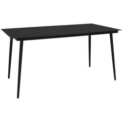 Tavolo da Giardino, Tavolo da Balcone Nero 150x80x74 cm in Acciaio e Vetro vidaXL 7090