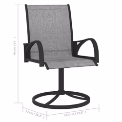 VidaXL 312167 sedia da esterno Terrazzo Acciaio, Tessile Grigio - Vista aggiuntiva 7