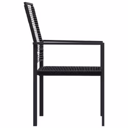 VidaXL 312171 sedia da esterno Terrazzo Rattan sintetico, Acciaio Nero - Vista aggiuntiva 4