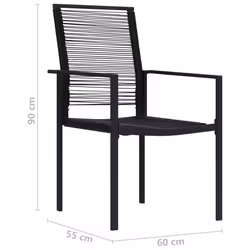VidaXL 312171 sedia da esterno Terrazzo Rattan sintetico, Acciaio Nero - Vista aggiuntiva 8