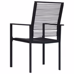VidaXL 312172 sedia da esterno Terrazzo Rattan sintetico, Acciaio Nero - Vista aggiuntiva 5