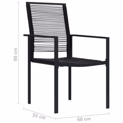 VidaXL 312172 sedia da esterno Terrazzo Rattan sintetico, Acciaio Nero - Vista aggiuntiva 8