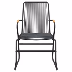 VidaXL 312173 sedia da esterno Terrazzo Cloruro di polivinile (PVC), Acciaio, Teak - Vista aggiuntiva 4