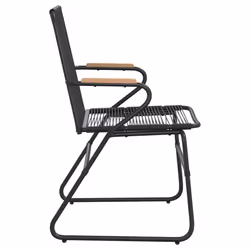 VidaXL 312173 sedia da esterno Terrazzo Cloruro di polivinile (PVC), Acciaio, Teak - Vista aggiuntiva 5