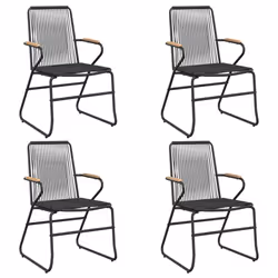 VidaXL 312174 sedia da esterno Terrazzo Cloruro di polivinile (PVC), Acciaio, Teak