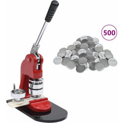 Vidaxl - Macchina per Bottoni con 500 Bottoni a Spilla impugnatura morbida Rosso vari dimensioni dimensioni : 25 mm