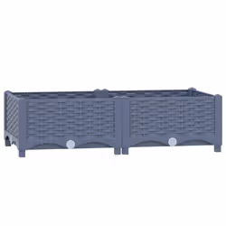 vidaXL Fioriera Rialzata 80x40x23 cm in Polipropilene - Vista aggiuntiva 2