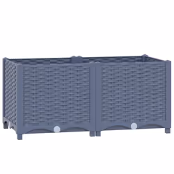 vidaXL Fioriera Rialzata 80x40x38 cm in Polipropilene - Vista aggiuntiva 2