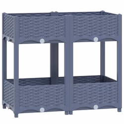 vidaXL Fioriera Rialzata 80x40x71 cm in Polipropilene - Vista aggiuntiva 2