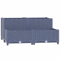 vidaXL Fioriera Rialzata 80x80x38 cm in Polipropilene - Vista aggiuntiva 2
