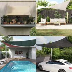 vidaXL Vela Parasole 160 g/m² Crema 7x7 m in HDPE