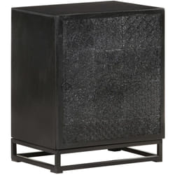 Vidaxl - Comodino Nero 40x30x50 cm in Legno Massello di Acacia e Mango