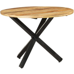 Vidaxl - Tavolo da Pranzo Rotondo 100x100x75 cm Massello di Mango Grezzo 8955
