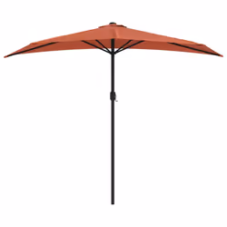 vidaXL Ombrellone Balcone Palo Alluminio Terracotta 270x144x222cm Metà - Vista aggiuntiva 3