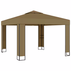 vidaXL Gazebo con Tetto Doppio 3x3x2,7 m Grigio Talpa 180 g/m² - Vista aggiuntiva 2