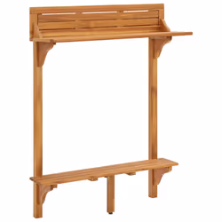 vidaXL Tavolo da Bar da Balcone 90x37x122,5 cm in Massello di Acacia - Vista aggiuntiva 2