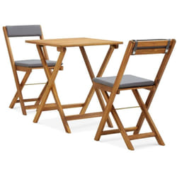 Set da Bistrot 3 pz Pieghevole con Cuscini Massello di Acacia vidaXL 5997